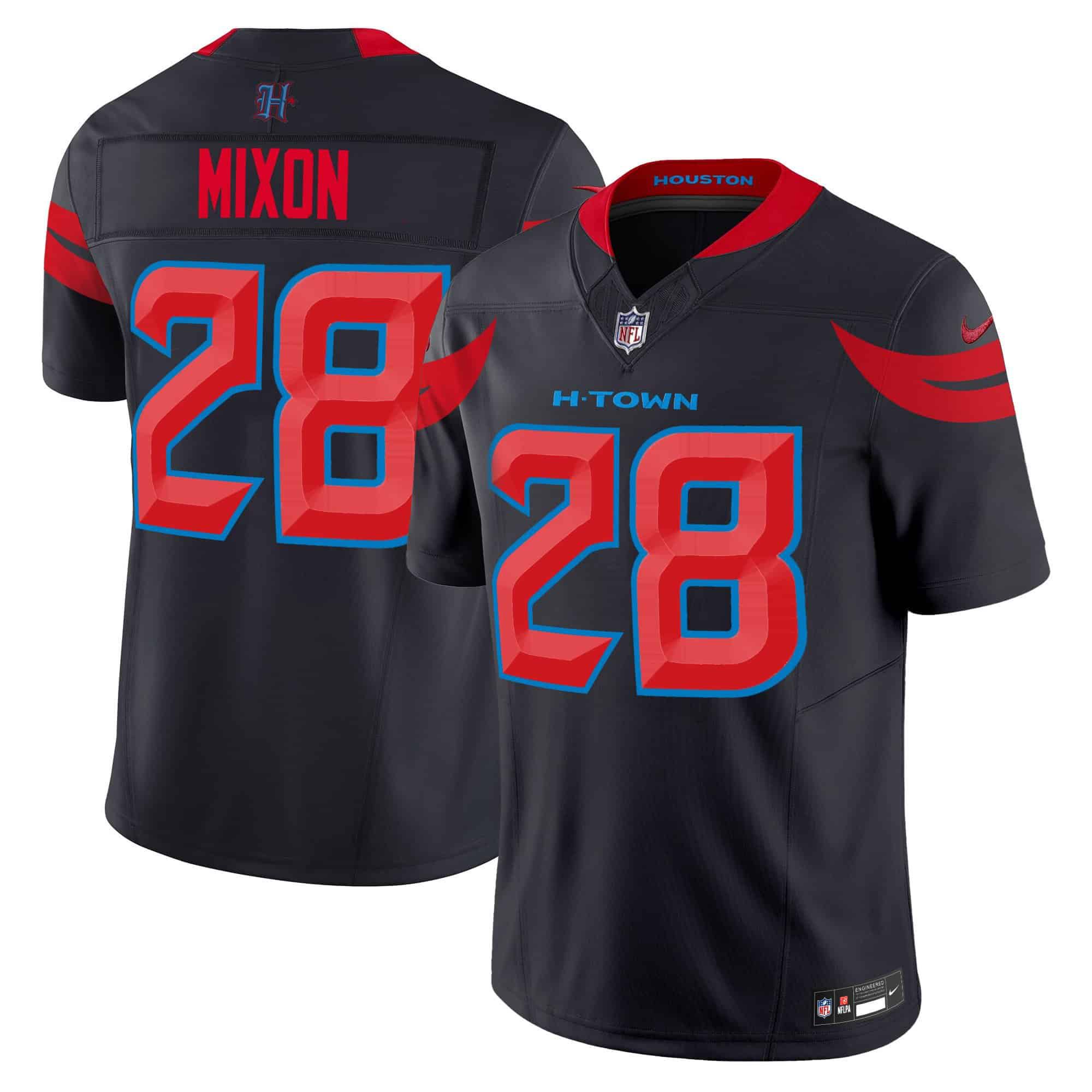 Men Houston Texans #28 Mixon Black 2024 Nike Vapor Limited NFL Jersey style 2